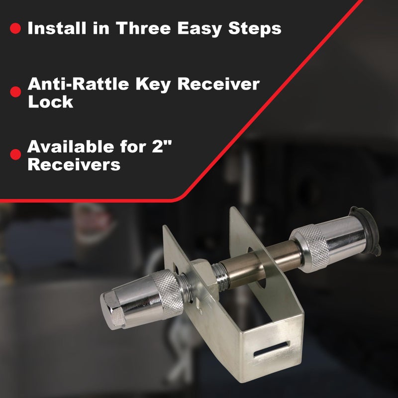 Trimax â€“ TAR300 â€“ 5/8" Anti-Rattle Hitch Pin â€“ Hollow Core Locking Pin, Reduces Wobble, Fits 2" Receivers, Includes Installation Wrench and 2 Keys - Image 2